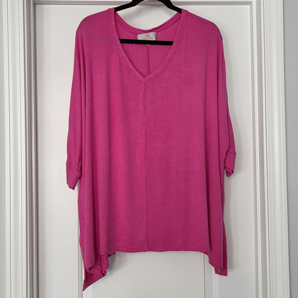 Laurie Felt Fuchsia V-Neck Tunic